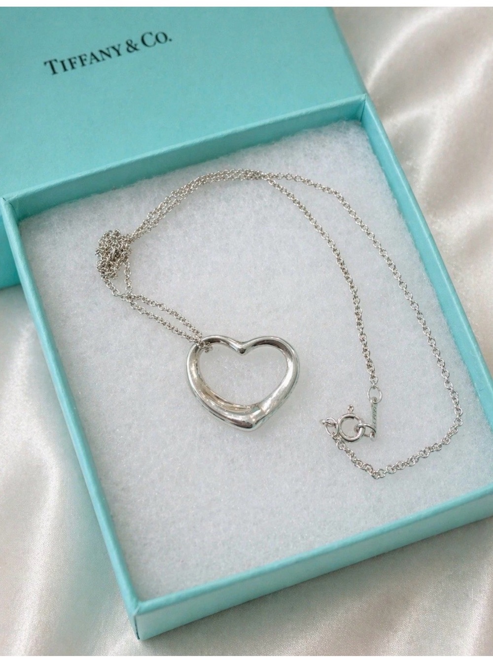 Tiffany & Co Elsa Peretti Big Open Heart Necklace Sterling Silver 925
22mm